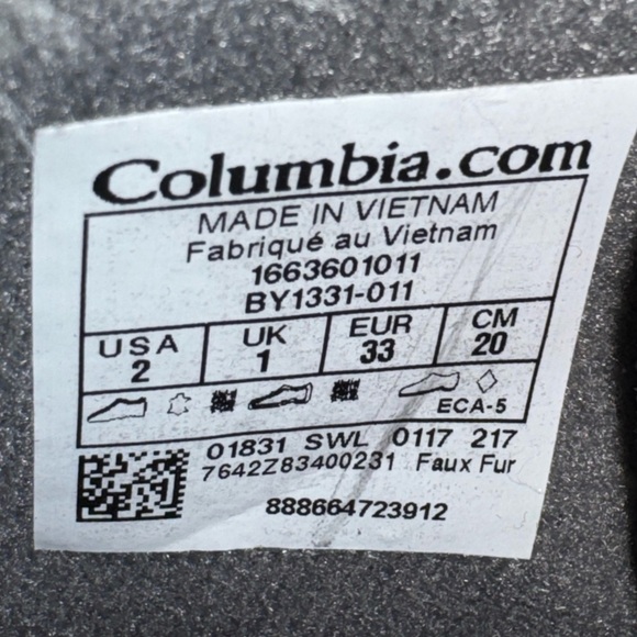 Columbia Girls Size 2 Winter Boots with Faux Fur - Picture 7 of 9